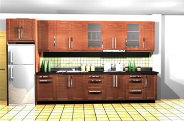 Computer generateed 3D Kitchen Design and Layout Leeds
